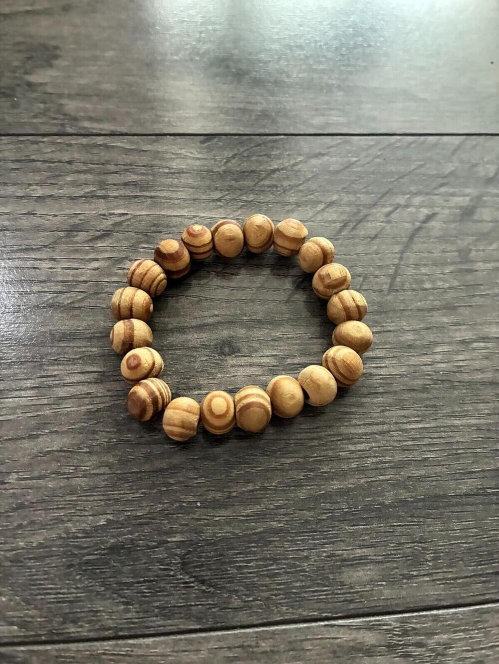 Wooden bead bracelet
